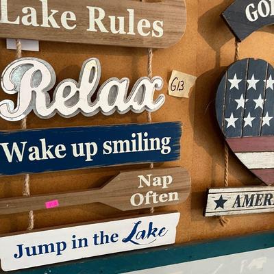 Sale Photo Thumbnail #59: Fourth of July Decorations and Painted signs.