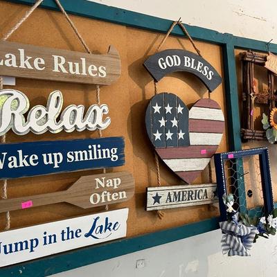 Sale Photo Thumbnail #68: Fourth of July Decorations and Painted signs.