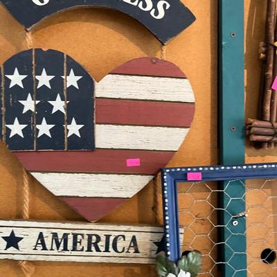 Sale Photo Thumbnail #64: Fourth of July Decorations and Painted signs.