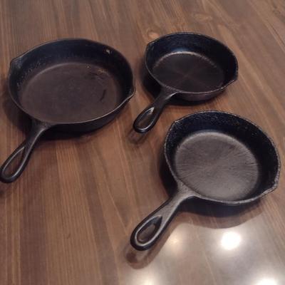 Collection of Cast Iron Skillets- Three Pieces