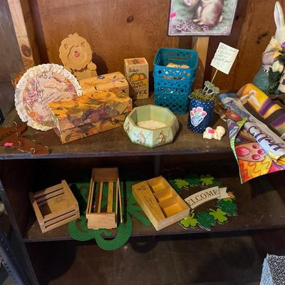 Sale Photo Thumbnail #132: Fall decor, Halloween, Easter , St Patrick’s stuff, and tins
Shelves sale