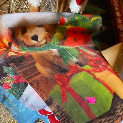 Sale Photo Thumbnail #146: Christmas dog on sled, Christmas rugs