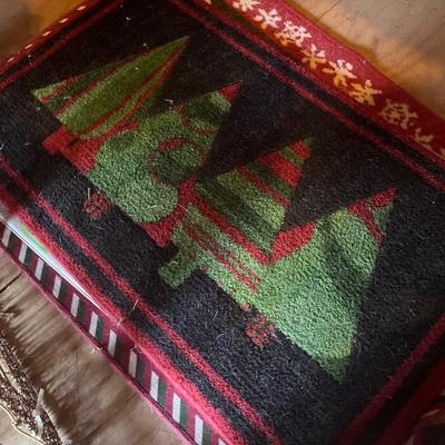 Sale Photo Thumbnail #148: Christmas dog on sled, Christmas rugs