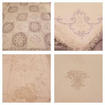 Antique White Lace Table Linens (B2-KD)
