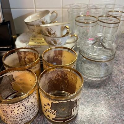 Sale Photo Thumbnail #209: Glasses and Vintage Dishes