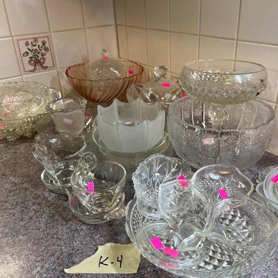 Sale Photo Thumbnail #211: Glassware bowls, serving dishes and more.