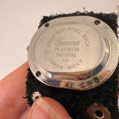 Sale Photo Thumbnail #15: Geneva Platinum Wrist watch w stainless steel back. Japan.