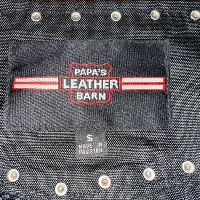 Sale Photo Thumbnail #26: Woman's leather biker chaps PAPA's leather barn black thick size S