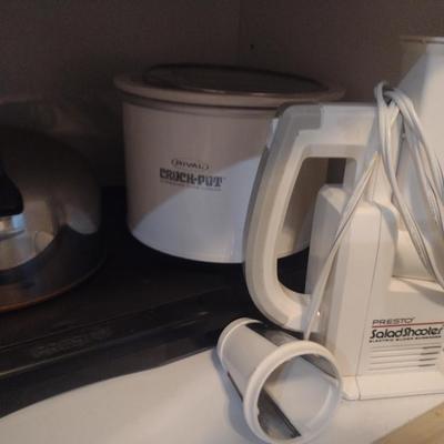 Collection of Small Appliances- Salad Shooter, Cuisinart Coffee Grinder and Maker, Polder Kitchen Scale, etc.