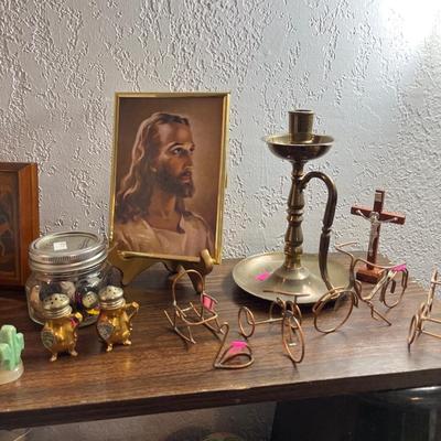 Sale Photo Thumbnail #254: Vintage Baby Clothes, Thimbles, Trinket boxes, Clock.