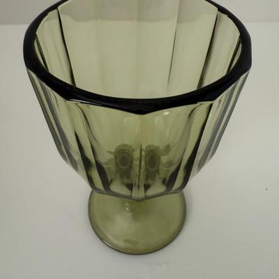 Sale Photo Thumbnail #45: Large Green Grass Glass Goblet. Thick glass