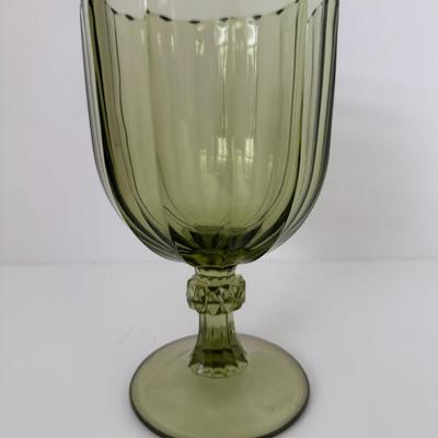 Sale Photo Thumbnail #40: Large Green Grass Glass Goblet. Thick glass