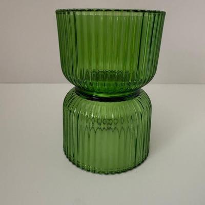 Sale Photo Thumbnail #49: Bright Lime/Grass Green two-sided candle holder. Candle not included