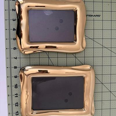 Sale Photo Thumbnail #53: Set of 22 gold color picture frames, different sizes.