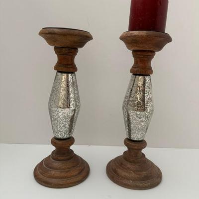 Sale Photo Thumbnail #59: Modern Large candle holders. Wood. Candle not included