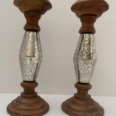 Sale Photo Thumbnail #60: Modern Large candle holders. Wood. Candle not included