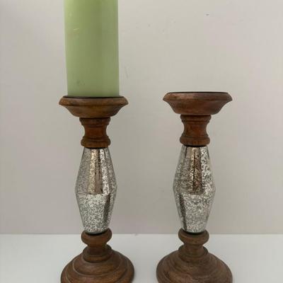 Sale Photo Thumbnail #58: Modern Large candle holders. Wood. Candle not included