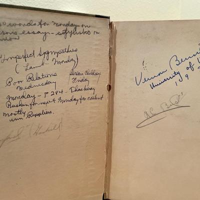 Picture frame and book signed 1931