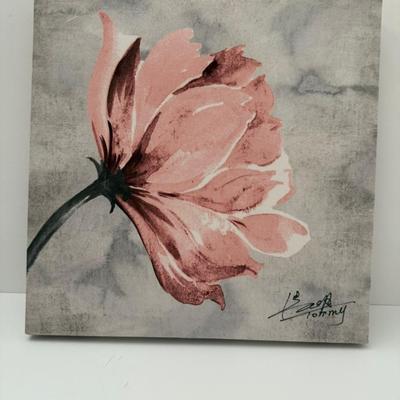 Sale Photo Thumbnail #76: Square flower art piece, 12x12. Canva poster