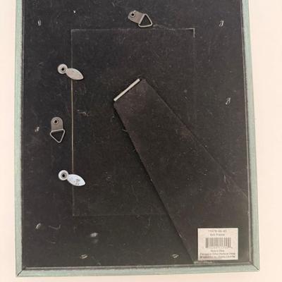 Sale Photo Thumbnail #80: Green and grey wood picture frame. 4x6"