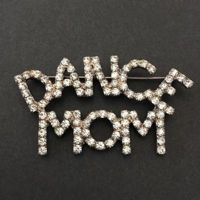 Vintage dance, mom, rhinestone, brooch, large