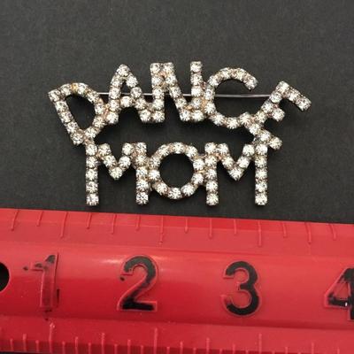 Vintage dance, mom, rhinestone, brooch, large