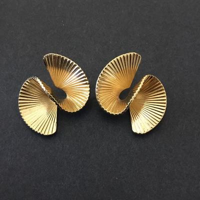 Vintage Gold, toned statement, stud earrings