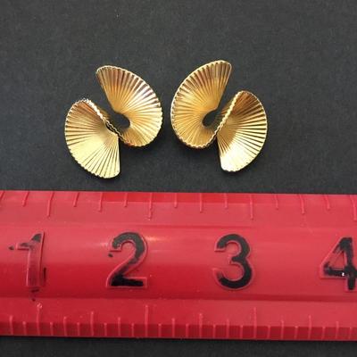 Vintage Gold, toned statement, stud earrings