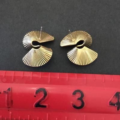 Vintage Gold, toned statement, stud earrings