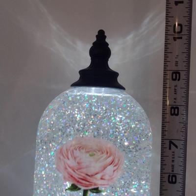 Battery Operated Acrylic Light-up Glitter Globe- Approx 10 1/4" Tall