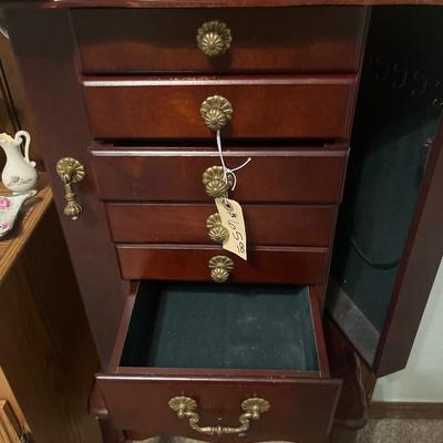 Sale Photo Thumbnail #317: House items, jewelry box and stand, cabinet