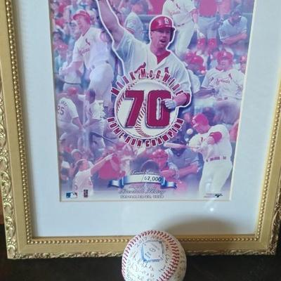 Autographed baseball, pic and misc.