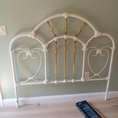 Full size Iron headboard w/ frame, mattress and box