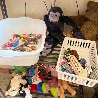 Sale Photo Thumbnail #388: Vintage toys
White totes and bakers rack not for sale