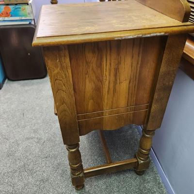 Oak Telephone Entry Way Arm Chair Bench 36x15x31