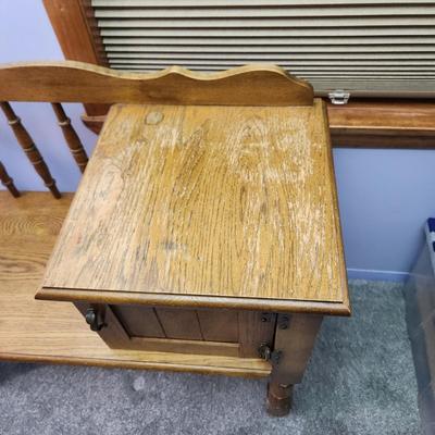 Oak Telephone Entry Way Arm Chair Bench 36x15x31