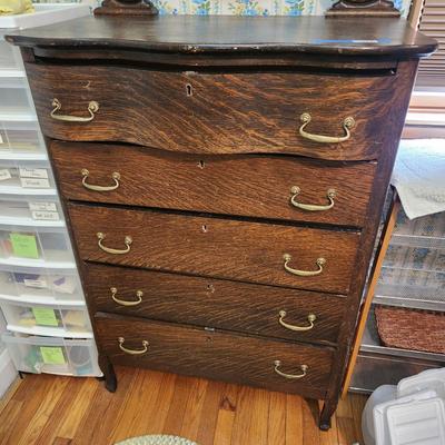 5 drawer Chest Dresser with Beveled Mirror 33x19x48 + 25" Mirror