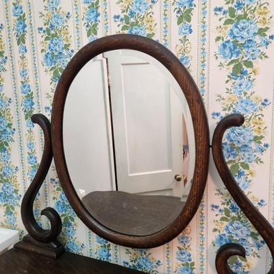 5 drawer Chest Dresser with Beveled Mirror 33x19x48 + 25" Mirror