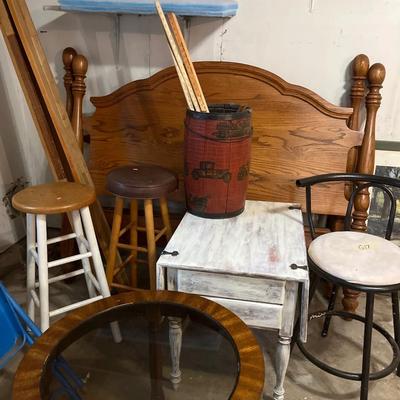 Sale Photo Thumbnail #488: Bed Frame Bar stools and End Tables and More