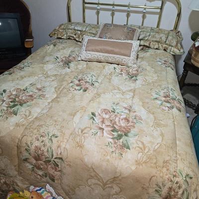 Full size brass bed
