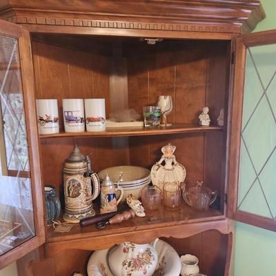 Solid Wood Corner Cabinet Hutch 38x17x74