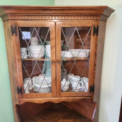 Solid Wood Corner Cabinet Hutch 38x17x74