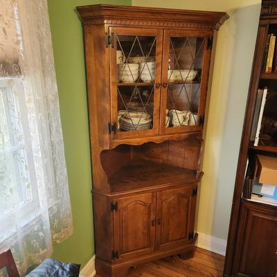 Solid Wood Corner Cabinet Hutch 38x17x74