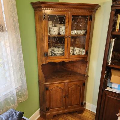 Solid Wood Corner Cabinet Hutch 38x17x74