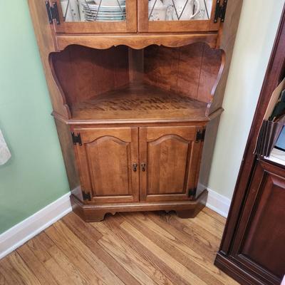 Solid Wood Corner Cabinet Hutch 38x17x74