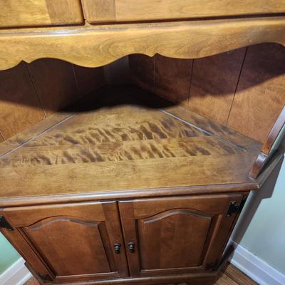 Solid Wood Corner Cabinet Hutch 38x17x74