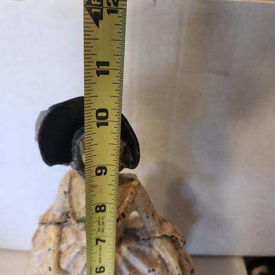 Antique Colonial Woman Heavy Cast Iron Door Stop Bookend PAT PEND