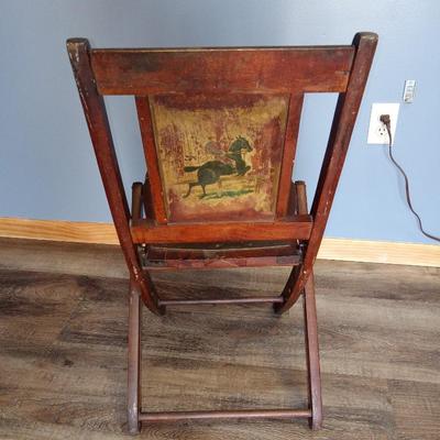 Early Antique wooden folding chair