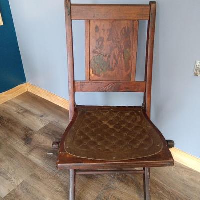 Early Antique wooden folding chair