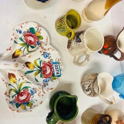 Collection of glass & ceramic Vessels primary Vases & Pitchers